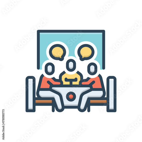 Color illustration icon for group discussions
