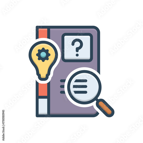 Color illustration icon for inquiry based