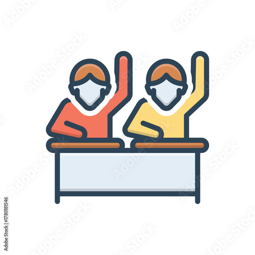 Color illustration icon for active participation