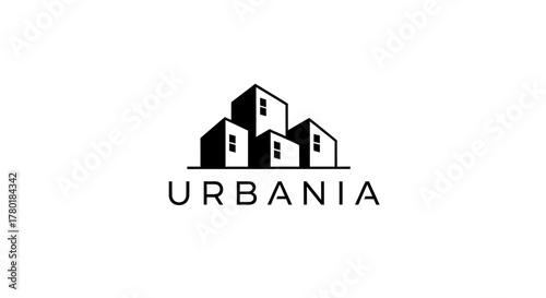 Urban cityscape silhouette with transparent background