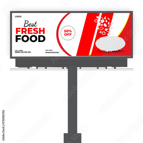 Fresh Food Billboard Template Restaurant Advertising Banner Fast Food Promotion Design