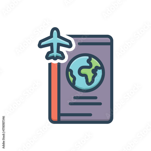 Color illustration icon for global entry