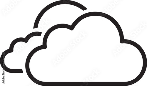 Two white clouds in the sky, vector illustration