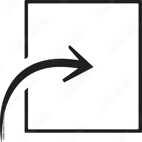 Arrow pointing out of square for exit sign