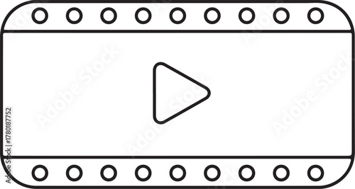 Video player icon with play button inside