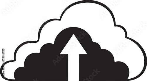 Cloud upload icon with arrow pointing up