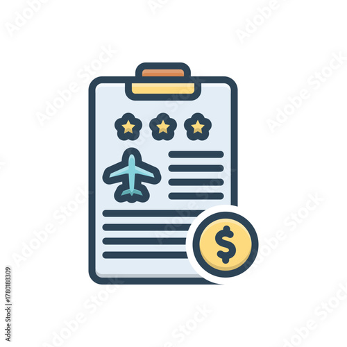 Color illustration icon for expense report