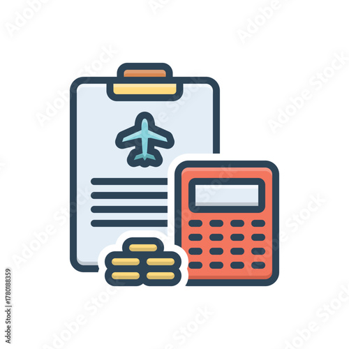 Color illustration icon for expense management