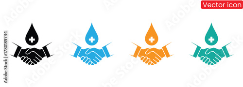 Colorful handshakes promoting hygiene and health in vector format,Handshake Icon Vector Design Illustration,Handshake Friendship Partnership Minimalist Flat Line Outline Stroke Icon Pictogram Symbol