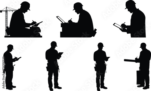 Construction engineers using tablets and blueprints on building site, project management and planning, architecture design, site supervision and engineering concept