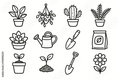 Flora leaf bag vector soil icon icons sprout seedling watering collection house