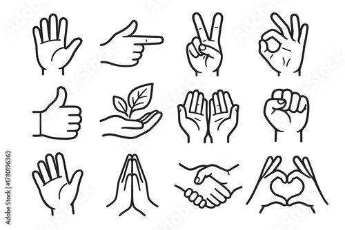 Peace open prayer up icons icon cupped gesture hand fist vector heart