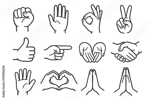 Up gesture ok icons hands finger thumbs hand vector icon palm