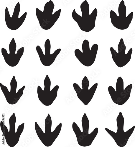 bundle of clean and varied dinosaur footprint silhouettes.