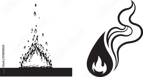 Abstract and Illustrative Fire Flame Vector Graphics Set