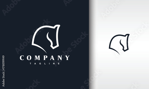 Minimalist Horse Head Outline Logo for Branding and Identity