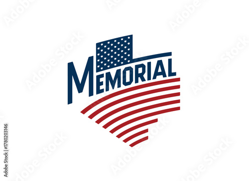 American Flag Memorial Text Design for Patriotic Remembrance and Tribute