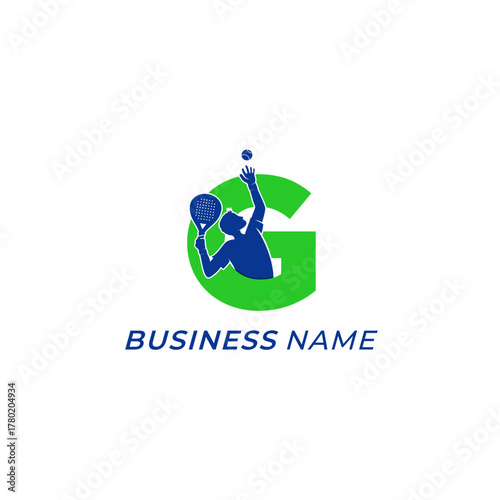 design logo creative letter G and padel sport