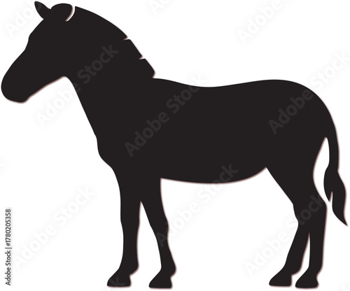 Black horse animal silhouette vector illustration isolated on white