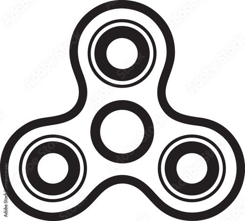 Three-Pronged Fidget Spinner Outline Stress Relief Toy Vector Icon
