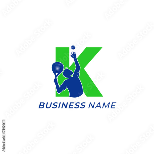 design logo creative letter K and padel sport
