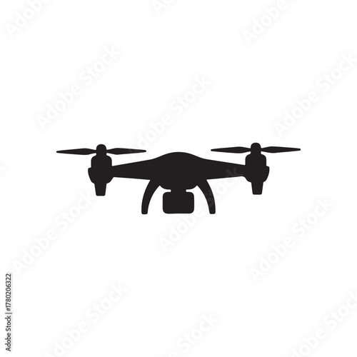 dron with camera icon vector. quadrupter sign simple
