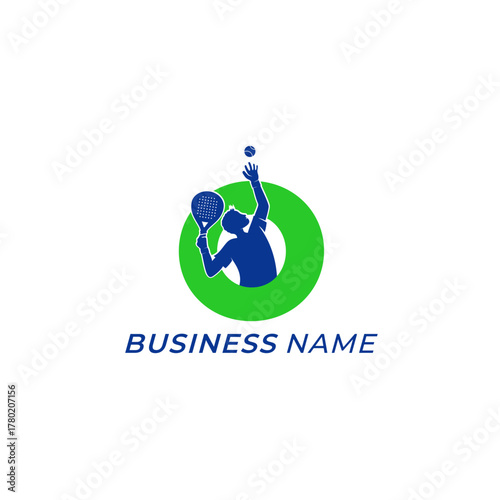design logo creative padel sport and letter O