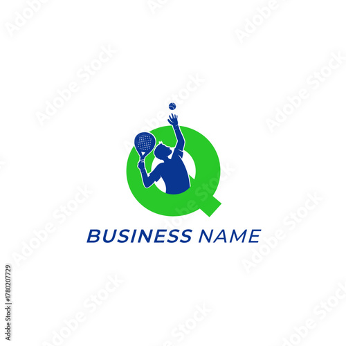 design logo creative letter Q and padel sport