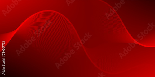 Elegant red vector background with flowing curved lines creating a smooth wave effect. Ideal for modern designs, tech themes, and dynamic visual compositions.