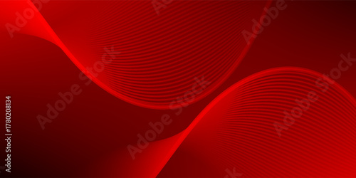 Elegant red vector background with flowing curved lines creating a smooth wave effect. Ideal for modern designs, tech themes, and dynamic visual compositions.