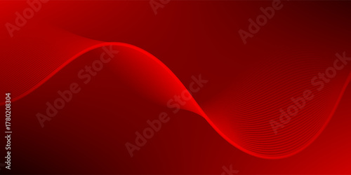 Elegant red vector background with flowing curved lines creating a smooth wave effect. Ideal for modern designs, tech themes, and dynamic visual compositions.
