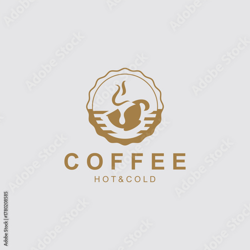 Coffee drink logo vintage retro design simple concept illustration template