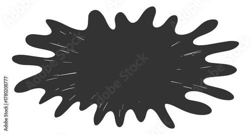 Black Ink Splash Shape Isolated Background