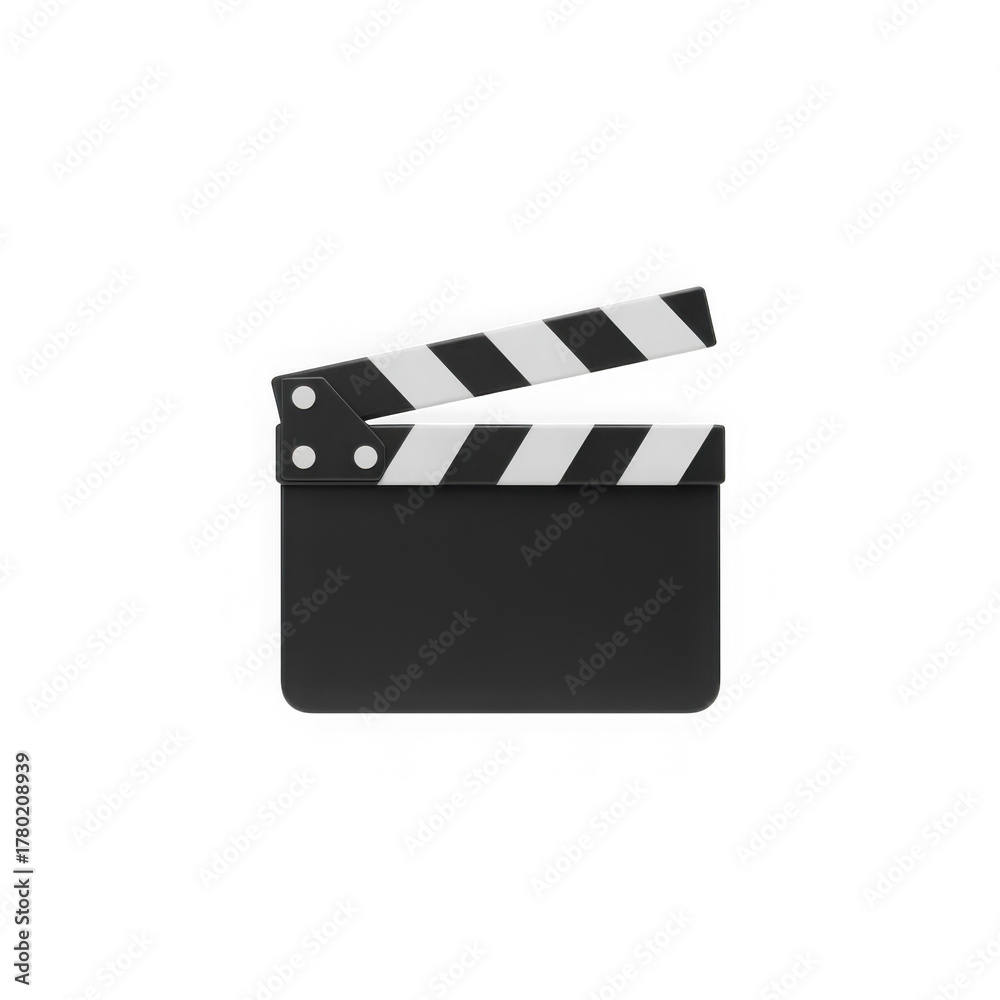 Fototapeta premium black and white silhouette of a movie clapperboard icon vector on a white background