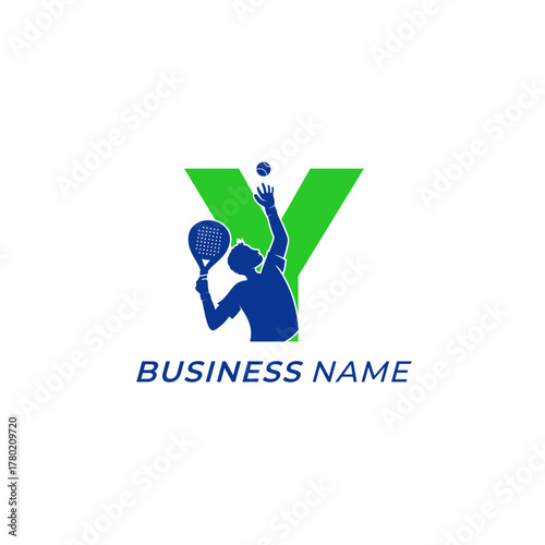 design logo creative letter Y and padel sport