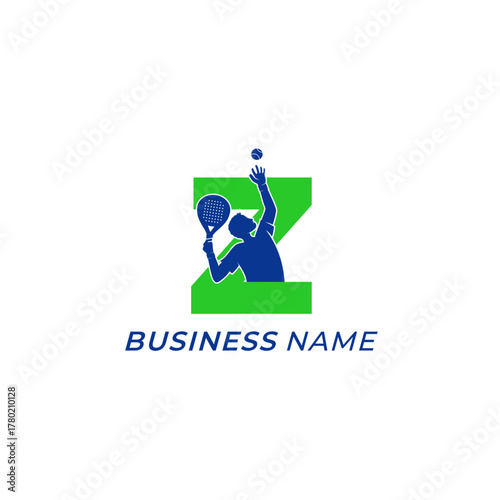 design logo creative letter Z and padel sport