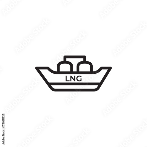 LNG Carrier icon symbolizing specialized maritime transport of liquefied natural gas, representing modern energy logistics, global gas supply chains, and cryogenic shipping systems.