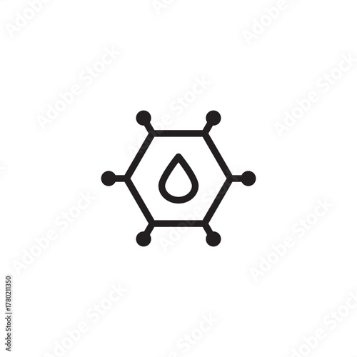 Petrochemicals icon symbolizing petroleum-derived chemical products and molecular structure, representing modern chemical synthesis, specialized organic manufacturing, and industrial feedstock systems