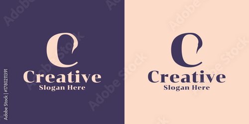 Minimalist C letter logo design for modern creative business identity