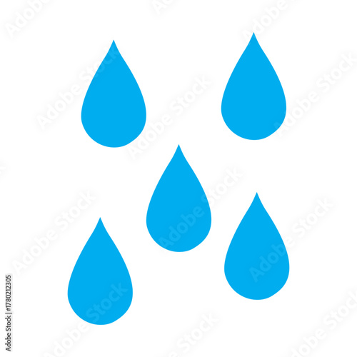 water design element, A blue water drop icon with splashes