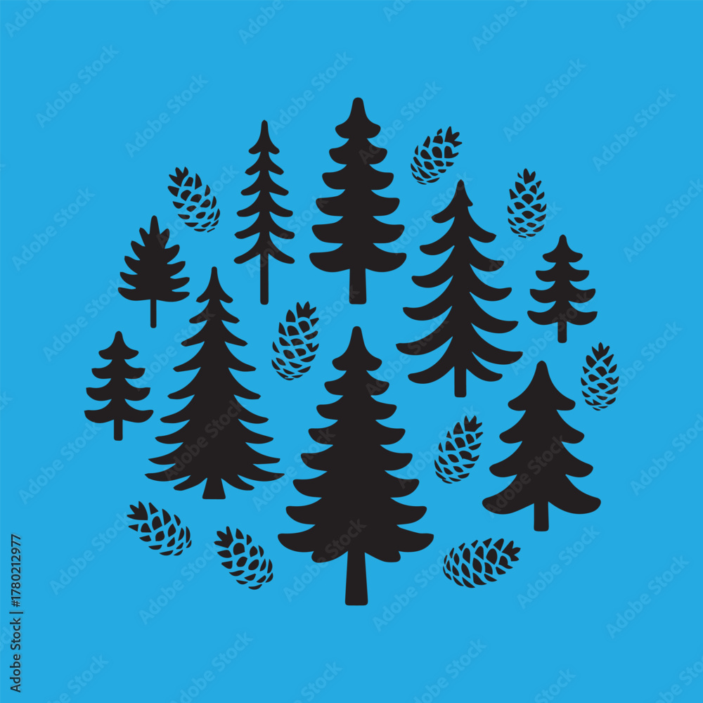 Obraz premium christmas trees background