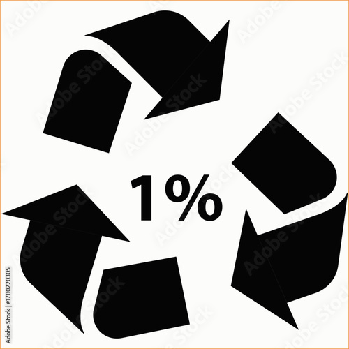 1% percent for the planet logo Vector