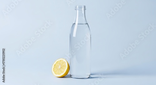 bottle of water with lemon