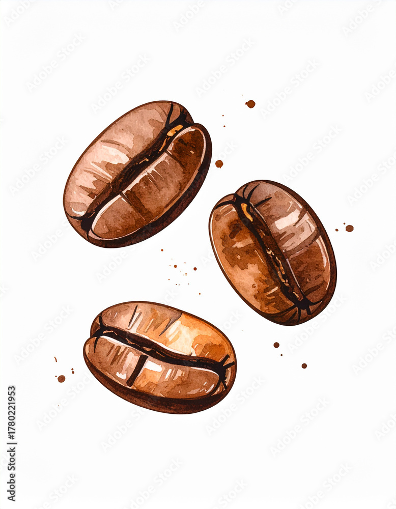 Fototapeta premium coffee beans on a white background