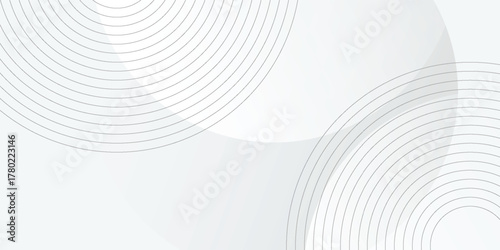White geometric abstract background overlap layer on bright space with lines effect decoration. Modern graphic design element circles vector eps10