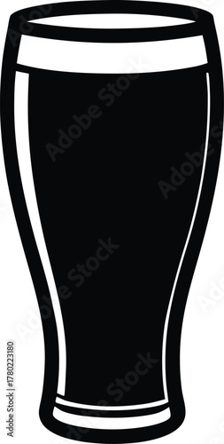Black pint glass silhouette on white background beer 2