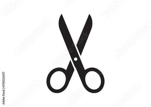 Scissors with cut icon, Scissors with cut solid vector