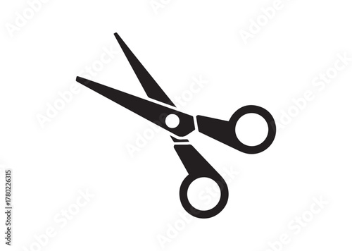 Scissors with cut icon, Scissors with cut solid vector