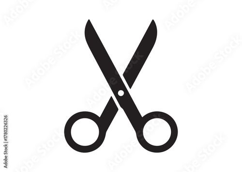 Scissors with cut icon, Scissors with cut solid vector