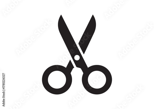 Scissors with cut icon, Scissors with cut solid vector